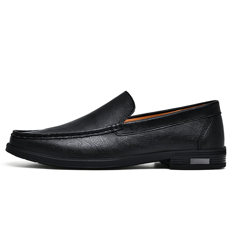 Mens Slip On Leather Loafers Casual Blue Black Formal Dress Shoes Office Driving Wedding Party2