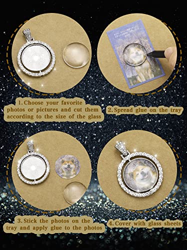 27 Pieces Rhinestone Bezel Pendant Trays Set Including 9 Pieces Double-Sided Sublimation Blank Pendant Trays 1 Inch Bezel Pendant Trays Round Pendant Charms With 18 Transparent Glass (Silver, Gold) #TOP3