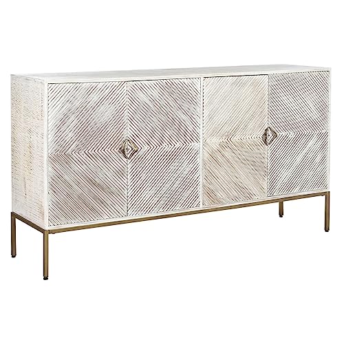 DKD Home Decor Sideboard, Metal, White, Estándar