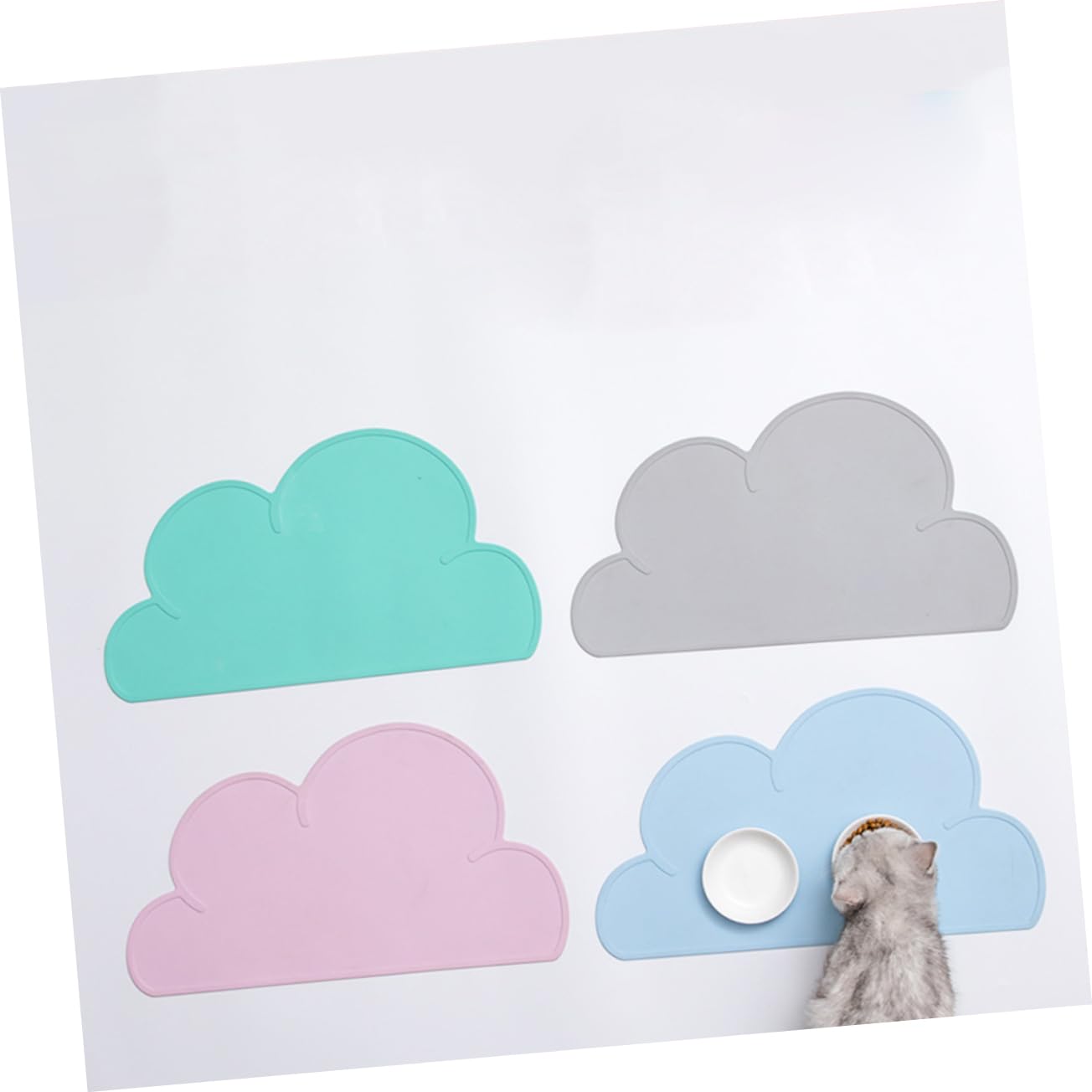 FUNOMOCYA Cloud Shaped Silicone Placemats Boys and Girls Heat Insulation Dish Mat Pet Mat Table Pad