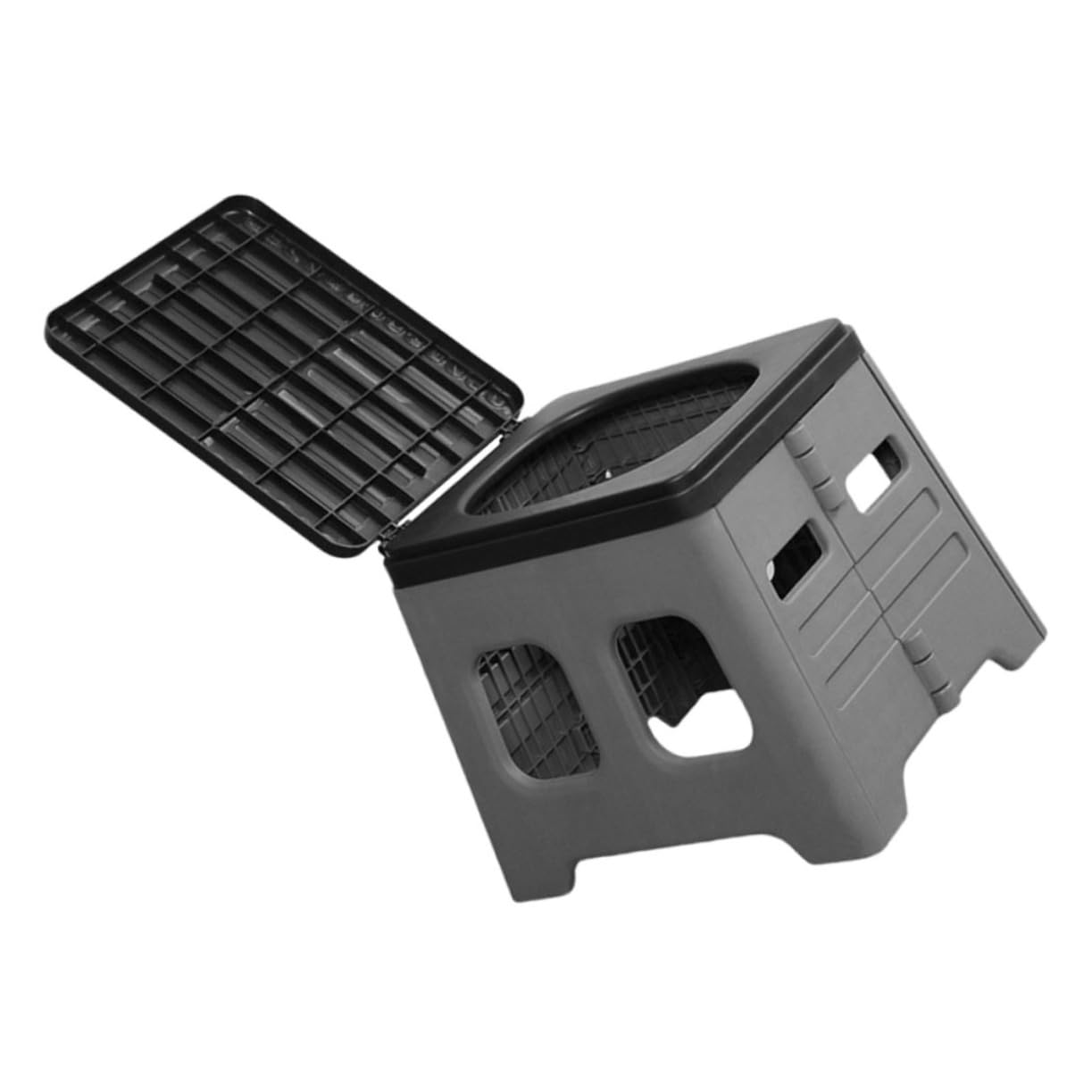 Toyvian Inodoro Portátil Plegable para Camping y Viajes, Material PP Resistente, Función de Taburete y Cubo de Desechos, Adecuado para Exteriores y Porche