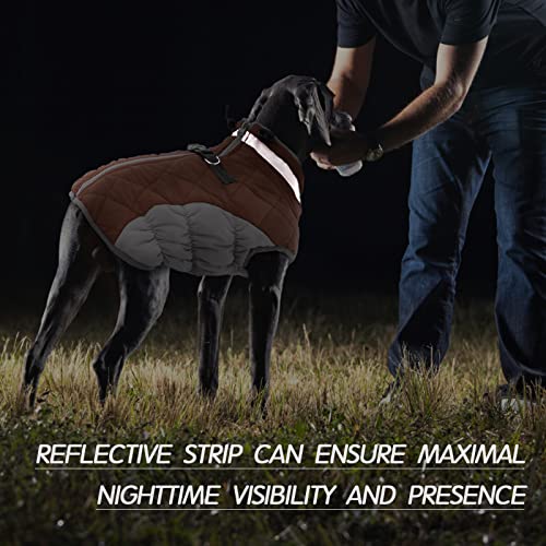 Image of FUAMEY Dog Coat for Medium Dogs, Fleece Dog Winter Jacket with Harness