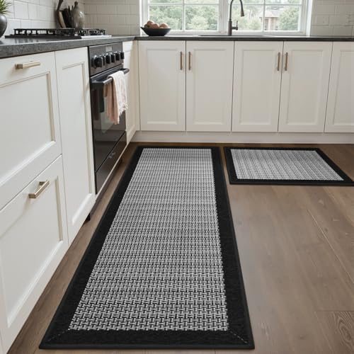 Sixhome Alfombrillas De Cocina Antideslizantes Lavables Modernas Absorbentes Y Resistentes A Las Manchas Tapetes Y Tapetes 40 60 40 120cm Negro