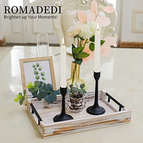 Romandedi Matte Black Candlestick Holder - Candle Holders For Taper Candlesticks Modern Farmhouse Decor For Mantle Fireplace Dinning Table Centerpiece Decorative Candle Sticks, Set Of 2 #TOP2