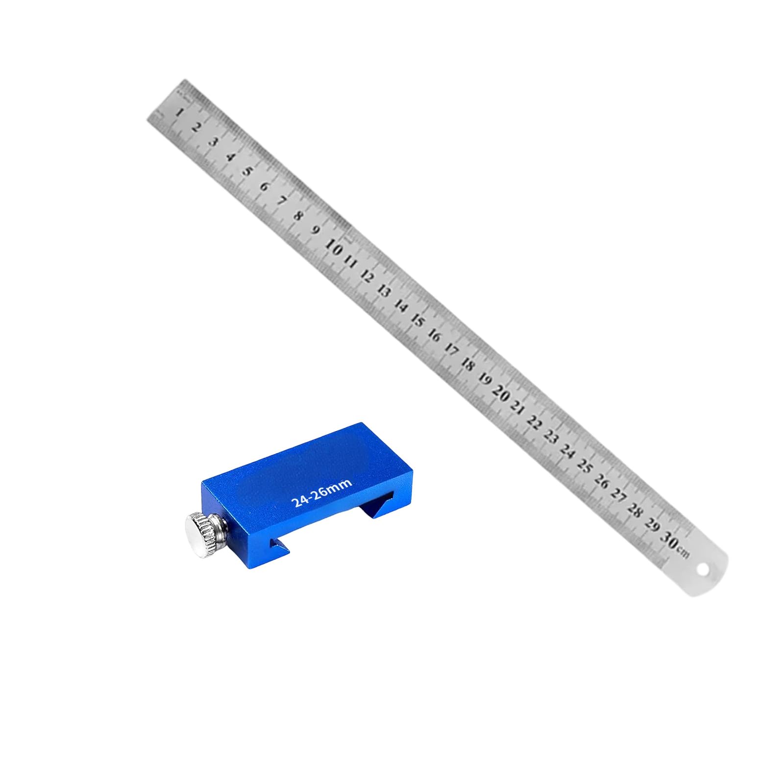 Zbiianxer 30Cm Steel Ruler Resistant Aluminum Measuring Gauges Marking Instrument For Woodworkers Including Sliding Locator For Marking Aluminum Measuring Rulers For Carpentry