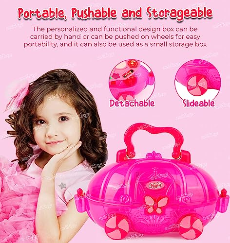 Image of Zest 4 Toyz Makeup Kit Set for Kids Makeup Kit for Girls Beauty Set for Girls Gift Items Birthday Pretend Play Toys for Kids Age 5 Years - (Pink)