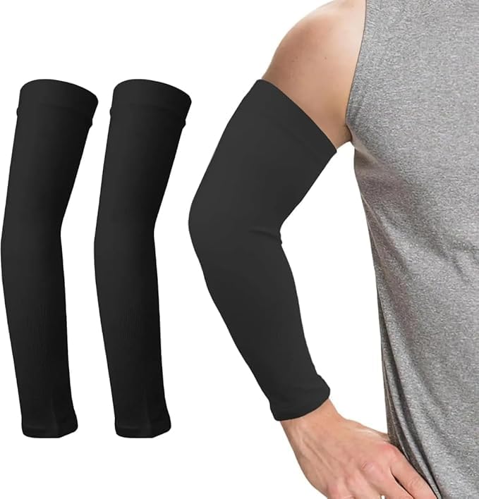 Black Colour Arm Sleeves for Men & Women UV & Sun Protection Hand Cover Sleeves for Boys & Girls for Running, Bike Riding & Outdoor Pack of 1 Pair (N842)-picture-50