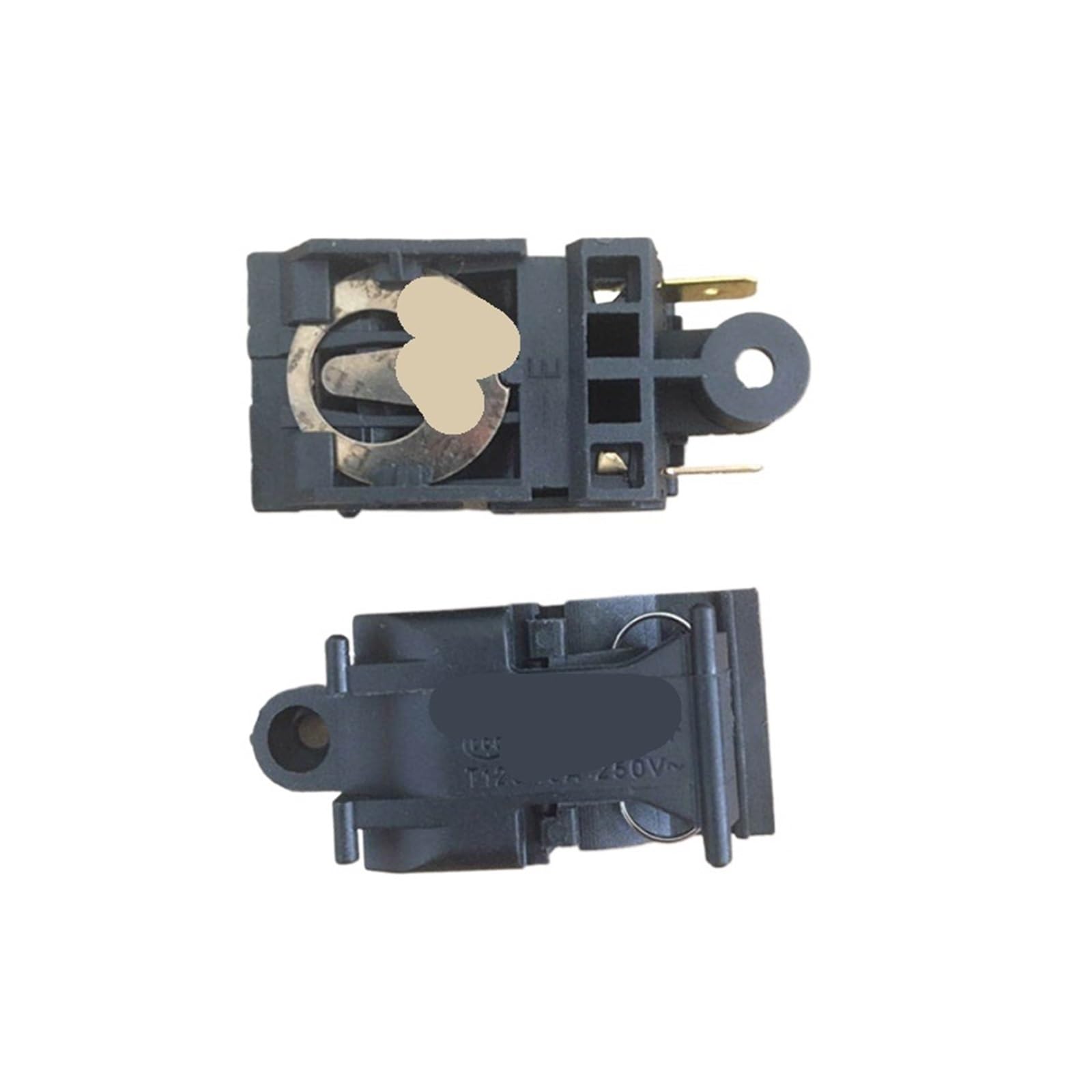 Interrupteur thermostatique T125 250V 16A noir 46x21mm pour rénovation électrique
