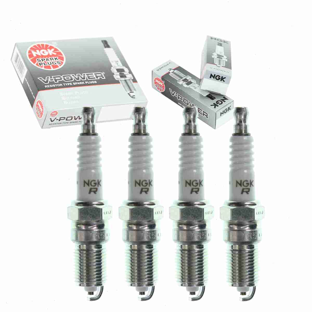 4 pc NGK V-Power Spark Plugs compatible with Chevrolet S10 2.2L L4 1998-2003