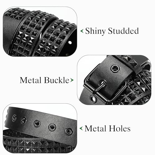 Image of Studded Belt for Women and Men Goth Metal Punk Belt Scene Style Cool Belts for Jeans
