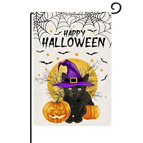 Bandera de jardín de Halloween grande de doble cara decoración exterior 28x40