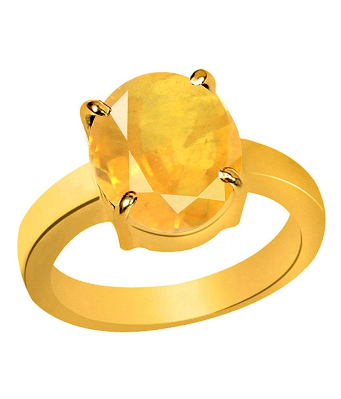 Akshita gems Certified Unheated Untreatet 8.25 Ratti 7.50 Carat A+ Quality Natural Yellow Sapphire Pukhraj Gemstone Ring For Womens and Mens (B083Y54PVY) Amazon Price History, Amazon Price Tracker
