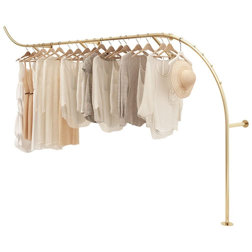 SaryEdge Wall Mounted Metal Clothes Rack, Tube Coat Rack Modern Industrial Custom Rail Wedding Hanger For Creative Boutique Clothing Store Display Rack,200cm,size_n,size_name-350cm