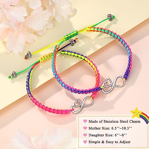 Image of Love Infinite Rainbow Bracelets- Kindergarten Pre K 1st 2nd Grade Back to School Mommy and Me Mom Daughter Gifts