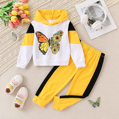 Image of Axumity Toddler Baby Girls Clothes Long-sleeve Tie Dye Hoodie Sweatshirt Pants Hooded Outfit Set