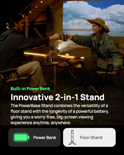 Image of XGIMI Original Accessory - PowerBase Stand for MoGo 4 Series, 2-in-1 Floor Stand & Battery, Up to 5 Hours Video / 12 Hours Music, Quick-Attach Release Button, Aluminum Alloy Design