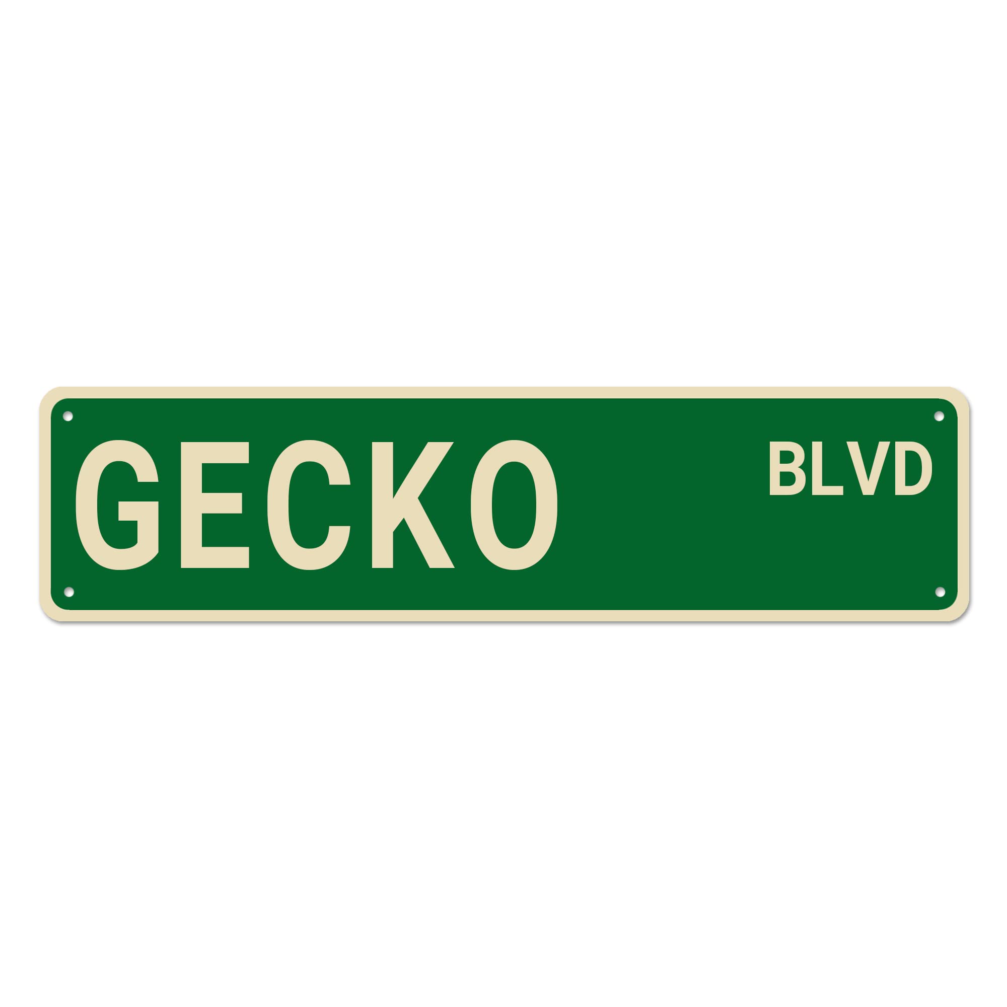 Sitrmgh Sign Gecko Blvd Street Gecko Gecko Decor Gecko Lover Gift, Funny Wall Decor For Home/Bedroom/Man Cave, Quality Metal S 16X4 Inch
