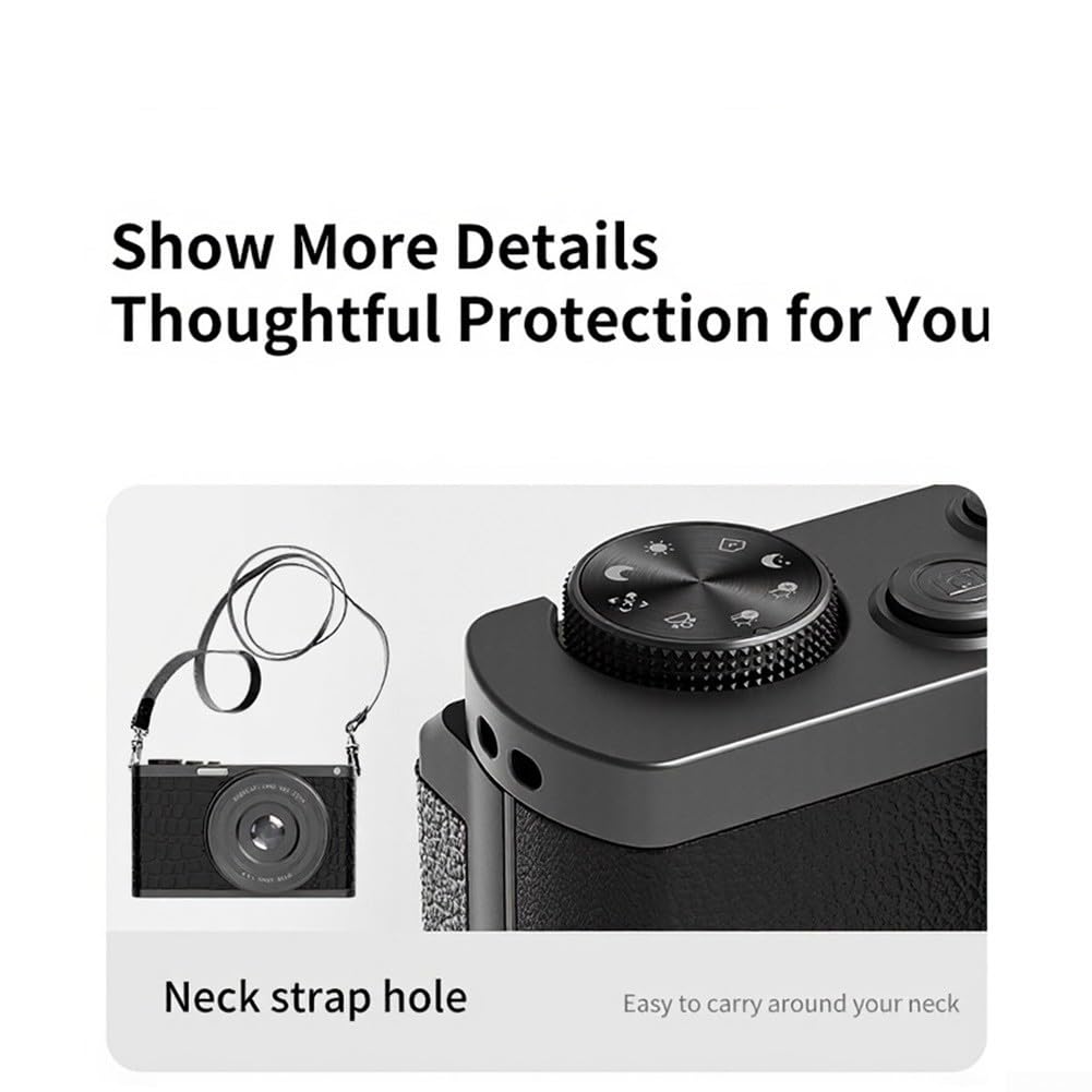 Fotocamera digitale 68MP 4K, zoom ottico 28X con schermo flip a 180°, fotocamera mirrorless per vlogging per fotografia e registrazione video principianti (texture coccodrillo)