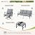 MIXPATIO Patio Furniture Set 5 pcs, Outdoor Patio Furniture, 3-Seat Sofa, 2 Swivel Chairs, 2 Ottomans and 5.75" Extra Thick Cushion, Patio Conversation Set for Garden Backyard Deck,Grey