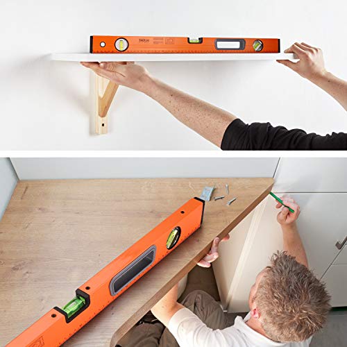 TACKLIFE Level 24-Inch Aluminum Alloy Magnetic Torpedo Level Plumb/Level/45-Degree, Measuring Shock Resistant Spirit Level with Standard and Metric Rulers