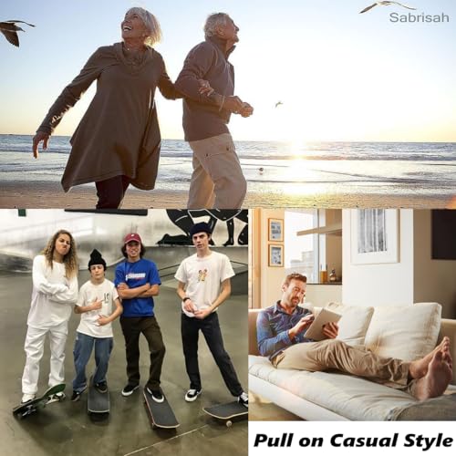 Sobrisah Men's Lightweight Pull on Casual Pants Full Elastic Waist Cargo Work Chef Pants Regular/Loose Fit Style Sweatpants4