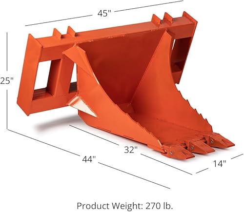 Miniatura 7 de Titan Attachments Cubo de tocón extremo naranja fabricado en Estados Unidos, excavadora de removedor de tocones de pala para árbol de minicargadora,