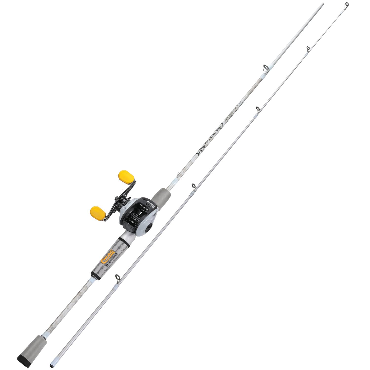 Sougayilang Spinning& Casting Combinaisons de cannes à pêche en graphite 2 flans Moulinet de pêche à la perche