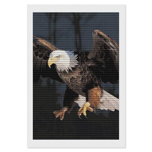 Peinture diamant 5D aigle loisir créatif à offrir aux adultes débutants