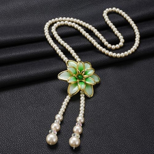 Collier avec pendentif en forme de fleur colorée pour femmes - 4