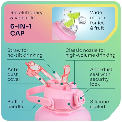 EnergyBud one gallon Botella de Agua 3.78 litros Rosa y Morado miniatura 3