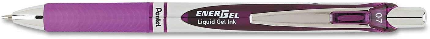 Wholesale CASE of 25 - Pentel EnerGel Liquid Steel Tip Gel Pens-Gel Pen,Retractable,Metal Tip,.7mm,Refill.,Violet Barrel/Ink