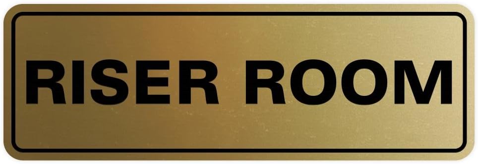 Standard Riser Room Door/Wall Sign - Brushed Gold - Medium