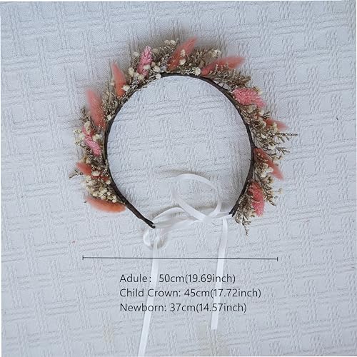 Corona de flores secas para boda estilo boho miniatura 7