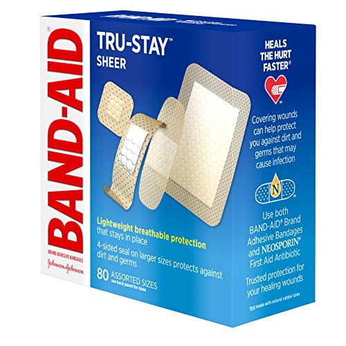 Band-Aid Brand Tru-Stay Sheer Strips Adhesive Bandages For First Aid And Wound Care, Assorted Sizes, 80 Ct #TOP6