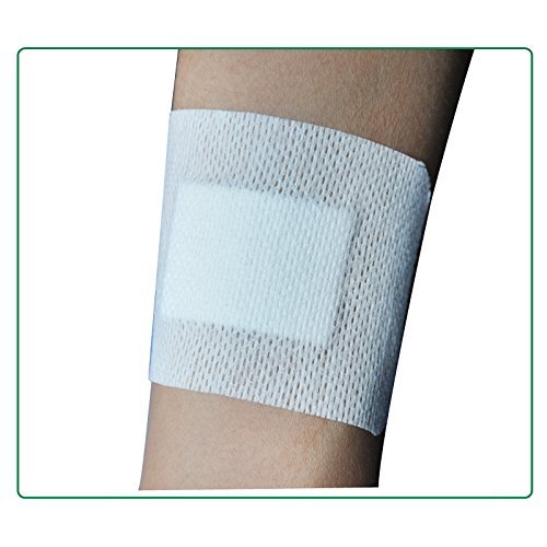 Pack of 9PCs 3.9 Inch X 3.9 Inch Large Size Hypoallergenic Comfortable Non-Woven Medical Adhesive Wound Dressing Gauze Bandages