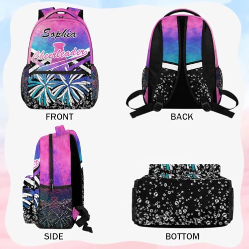 TropicalLife Personalized Cheer Backpack Customized Cheerleader Shoulder Bag with Name Cheer Casual Bag for Women Cheer Team Gifts Ink Pinks Blue4