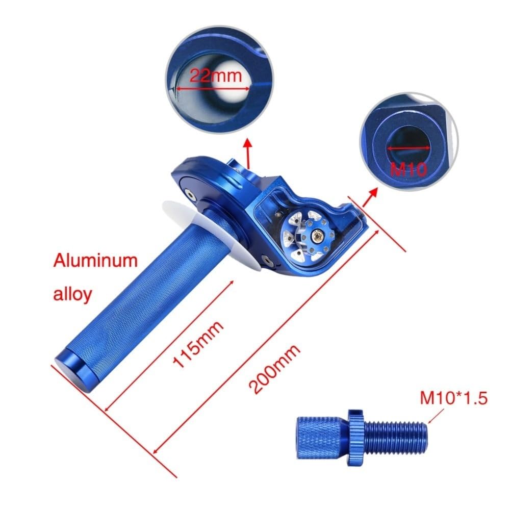 Acelerador De Aluminio Universal 22mm M10 * 1,5 Empuñaduras Manillares Gas Giro Rápido Motocicleta Rotativa