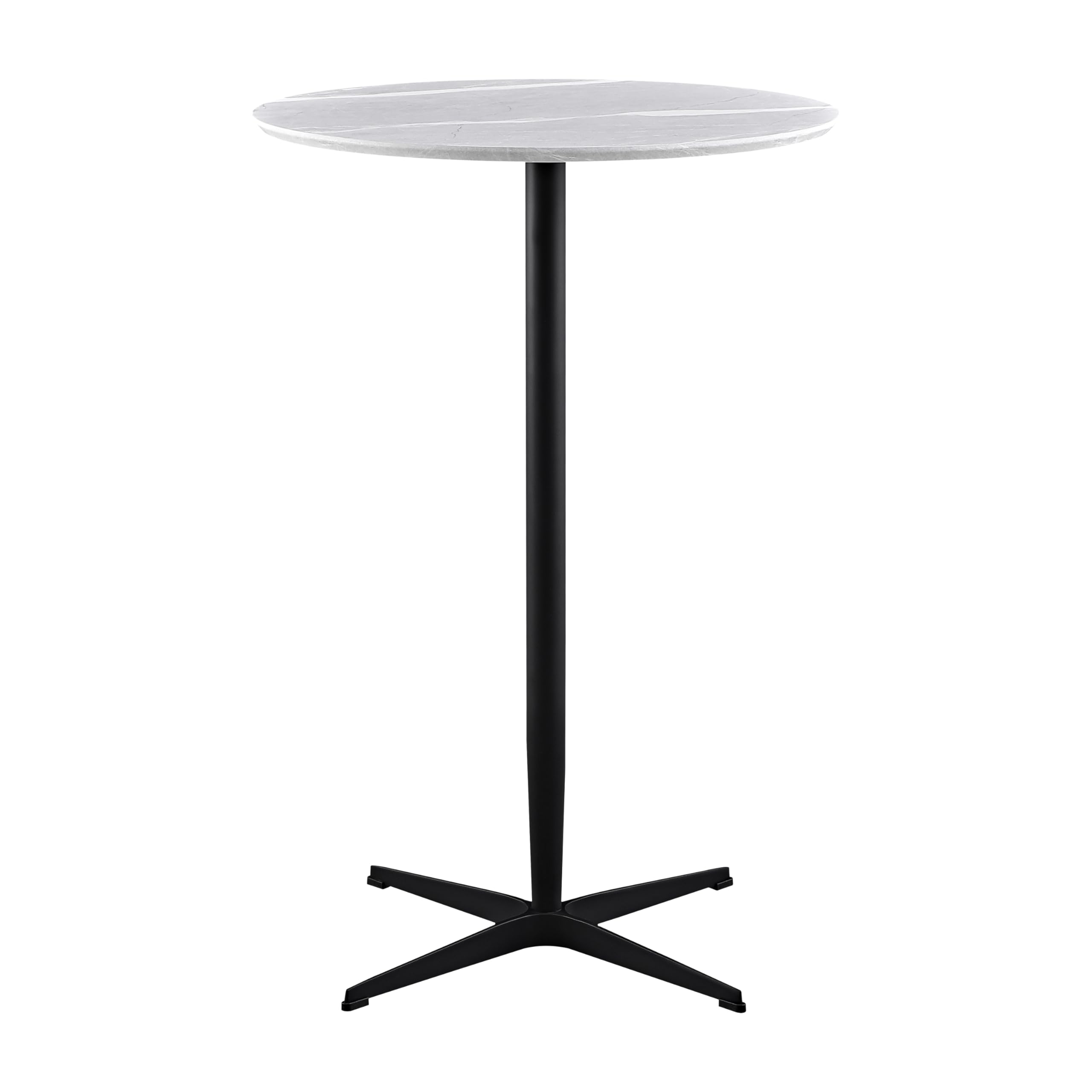 WeHome Tavolo Alto Da Bar - Rotondo ⌀70cm, Effetto Marmo, Grigio Scuro - Foto 6