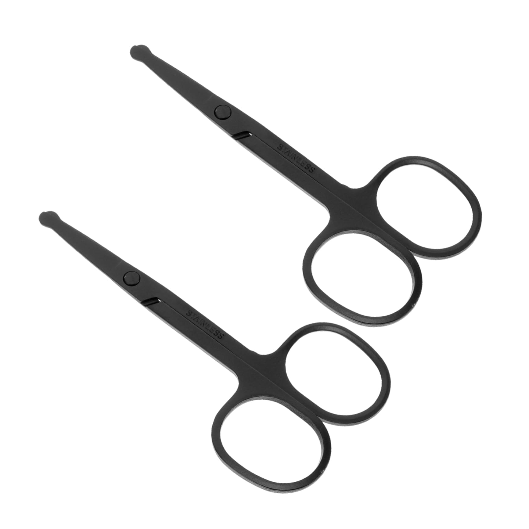 Beatifufu Stainless Steel Scissors Set 2pcs Eyebrow Scissors Nose Hair Scissor Round Head Grooming Beauty Tool