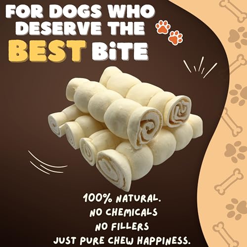 Image of Woofley's 9-10 inch Buffalo Beef Cheek Roll - (5 Count)- Beef Cheek Rolls for Dogs - Long Lasting Natural Dog Chews