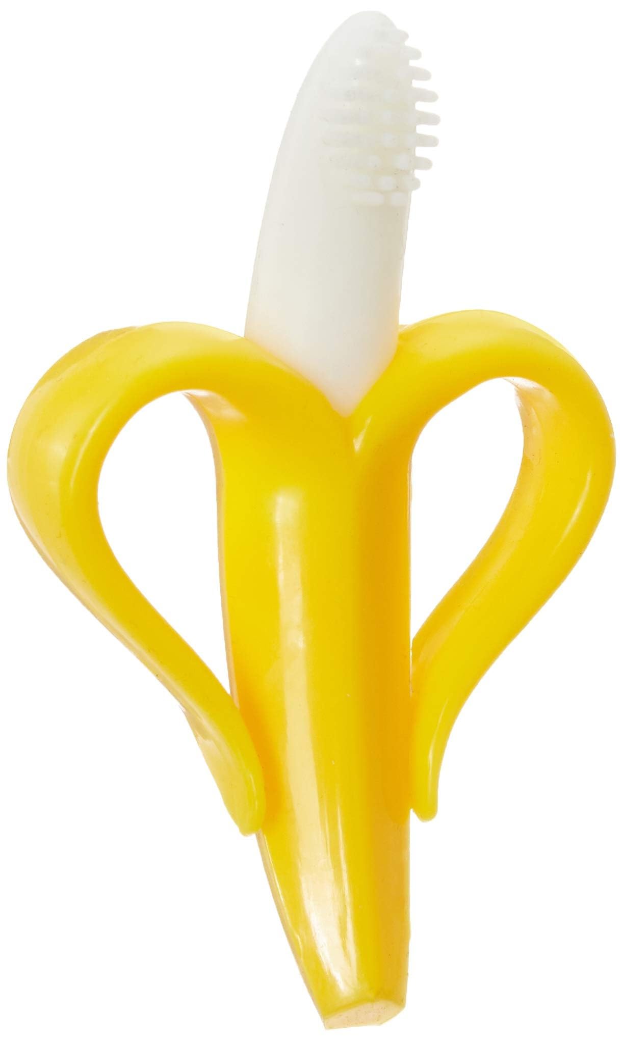 Syga Baby Banana Infant Training Toothbrush and Teether, Yellow, Medium