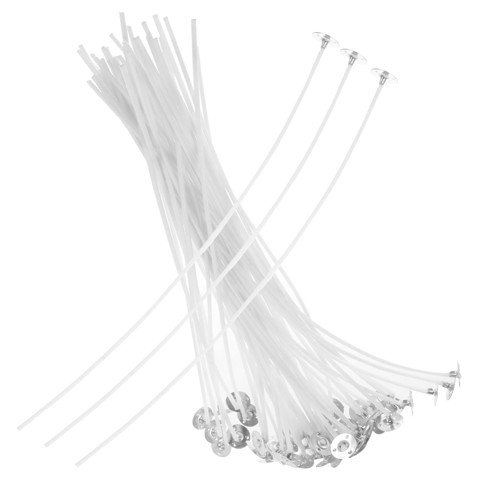 Homoyoyo 50pcs Candle Lamp Wick Cotton Candle Wicks Tabs Candles Candle Making Wicks Candle Braided Wicks Wick for Candle Making Candle Wicks for Candle Making Scented White Galvanized Iron