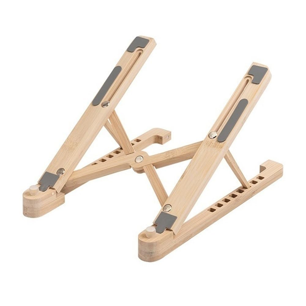 Podstawka pod laptopa Drewniana podstawka pod laptopa na biurko, składana, regulowana wysokość, chłodząca(Natural)