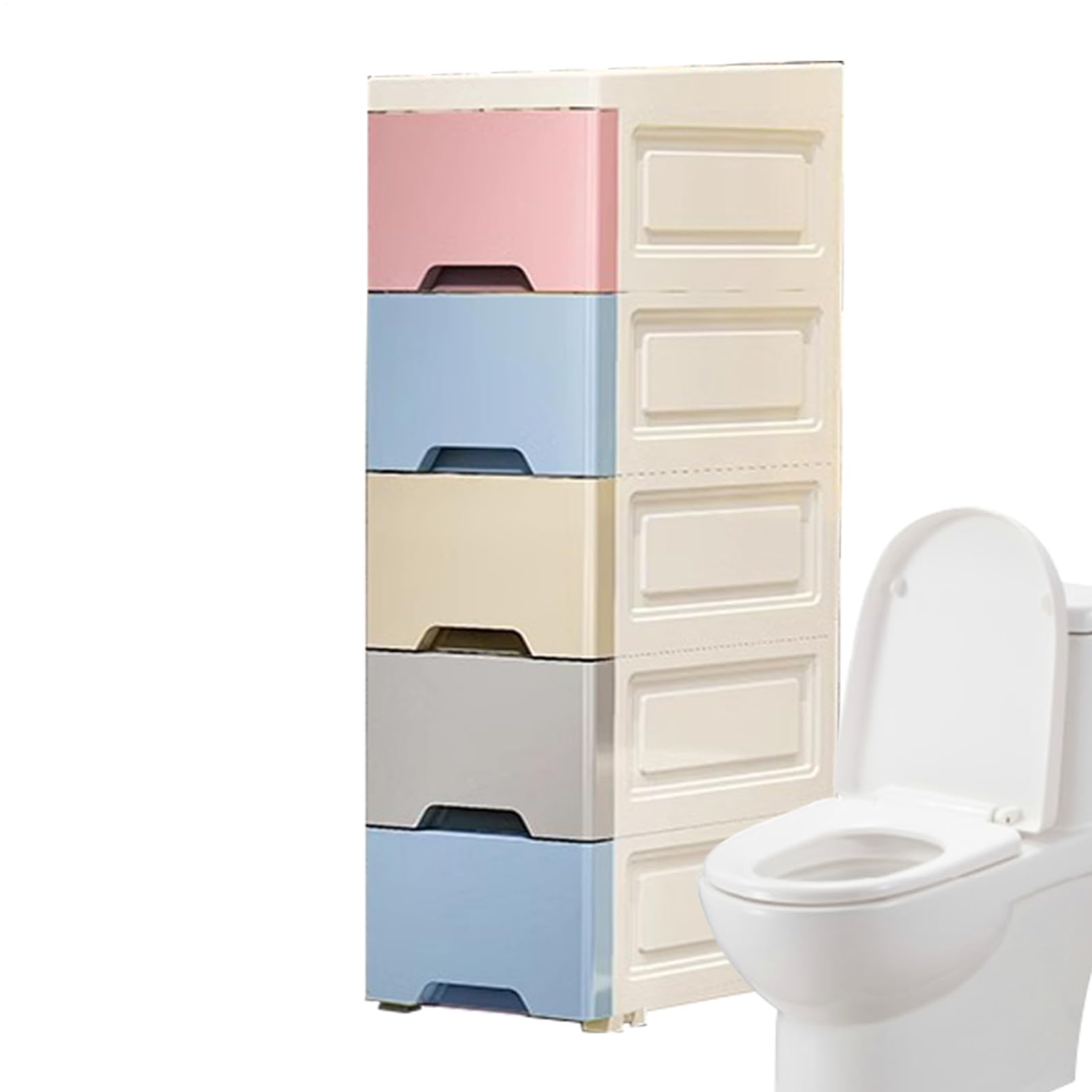 Vertikaler Organizer-Schrank – 80 cm hoch, 5 Schubladen, schmal, ABS | Badezimmer, Rollrollen, mehrstöckiges , Küche, Hotel, Wohnung, Aufbewahrung für Schlafzimmer, Wohnzimmer
