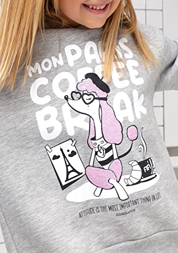 Sweat à capuche fille Conguitos gris idéal pour l'école - 6