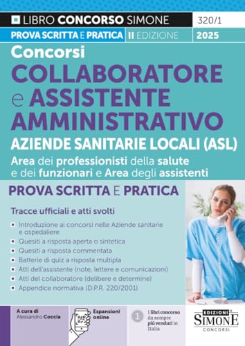 Concorsi collaboratore e assistente amministrativo aziende sanitarie locali (ASL). Area dei professionisti della salute e dei funzionari e Area degli assistenti