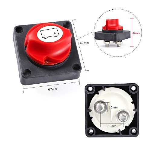 12V/24V/48V Battery Disconnect Switch Master Isolator Switches Cut Off Kill Switch Waterproof Marine Switch for Small Yacht Marine Boat RV Car ATV Vehicles - Thumbnail 6
