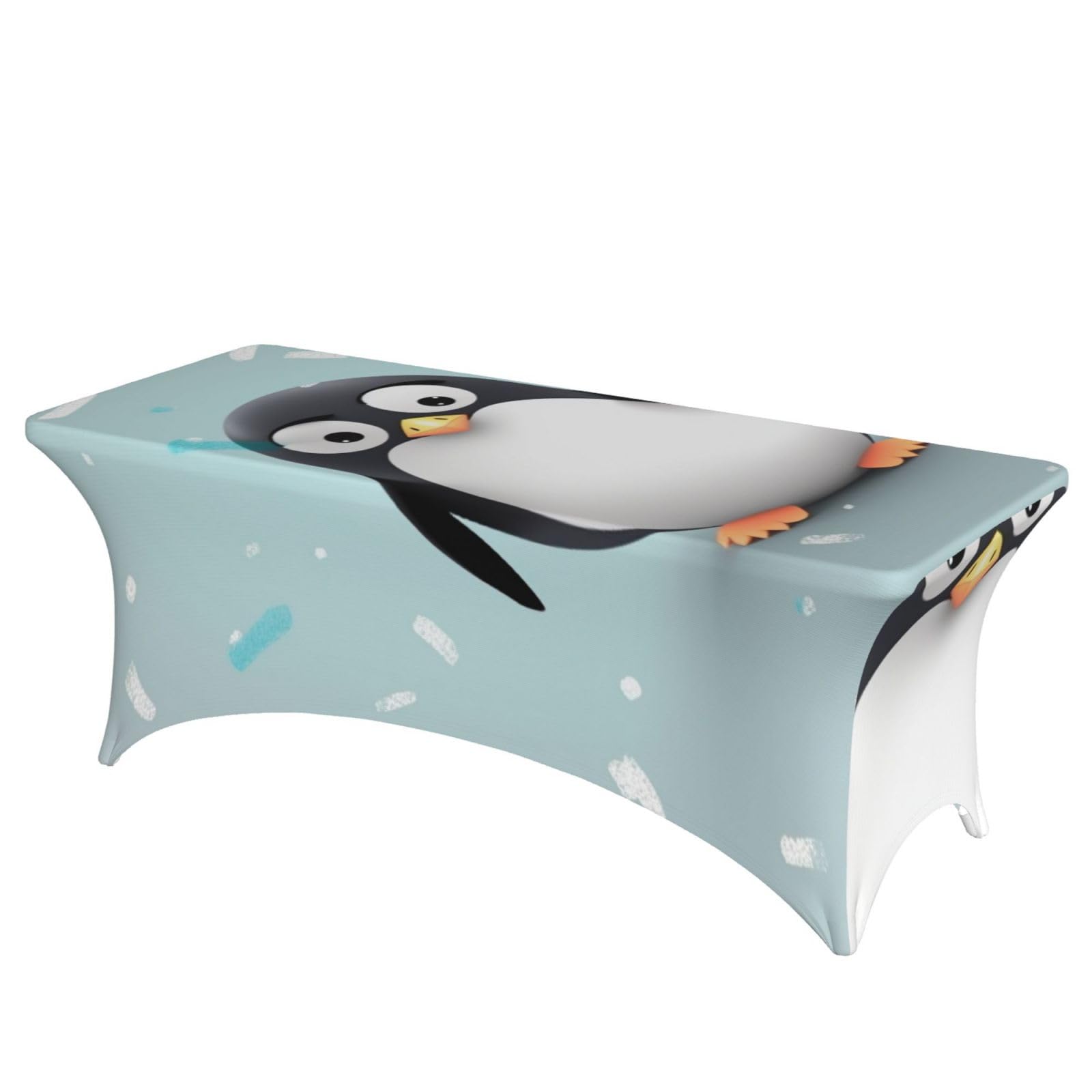 Nappe pingouin lavable stretch pour table rectangulaire 1,8 m