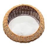 Vniture Poly Rattan Pet Bed Basket/Shelter for Small Cats & Dogs - Soft, Removable, Washable Cushion, Durable - Stylish Indoor/Outdoor All-Season Comfortable Lounger for Small to Medium Pets