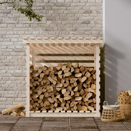 Range-bûches extérieur ventilé contre l'humidité du bois